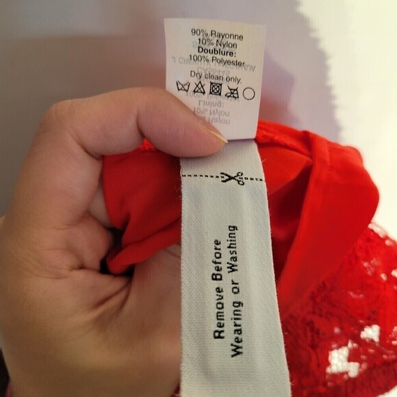 Madewell Broadway & Broome Red Floral Lace 3/4 Sleeve Cocktail Dress Size 0 - Picture 15 of 17